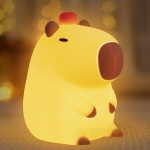 Capybara lamp lastele, armas silikoonist &ouml;&ouml;lamp, pehme kaasaskantav laetav lamp koos h&auml;mardatava taimeriga, lastetoa kaunistus s&uuml;nnip&auml;evaks J&otilde;ulutelk
