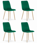 4 tooli komplekt Leobert Lava, roheline/pruun