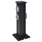 Post pistikupesadega aiale koos taimeriga, must