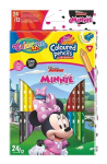V&auml;rvilised pliiatsid koos teritajaga Colorino Junior Minnie, kolmnurksed, 12 tk. /24 v&auml;rvi