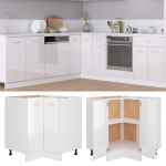 vidaXL alumine nurgakapp, valge, 75,5 x 75,5 x 80,5 cm, puitlaastplaat