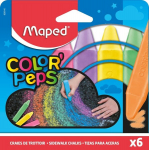 Kriit asfaldile MAPED Color'Peps, 2 * 11 cm, 6 v&auml;rvi