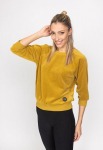 Naiste pusa, 3/4 varrukatega, retro, sametist, kollane, SNP21099, XL