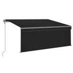 Markizė su uždanga/LED/vėjo jutikliu, 3,5x2,5 m, pilka, Antracito