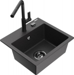 Graniidist k&ouml;&ouml;givalamu Mexen Milo koos segisti ja valamuga, Black granite+Black