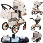YAZOCO - &Uuml;hispink - 3in1 - Koos kandekoti-autos&uuml;steemiga - Kuni 15Kg - Valge