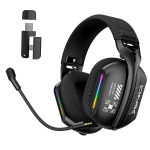 ONIKUMA GT808 juhtmega ja Bluetooth 5.3 m&auml;ngupeakomplekt, kokkupandav mikrofon ja RGB, mustad