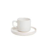 Homla tass taldrikuga Famelio, 0,2 l, valge