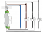 3 faasiline elektrienergia tarbimise arvesti Nous D4Z Zigbee 3.0 120A DIN, Balta