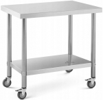 Roostevabast terasest laud ratastel 60x90cm Royal Catering Rcat-90/60-w