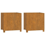 jalgadega taimekast，&otilde;iepott，lillepottid, 2 tk, rooste, 49x47x50 cm, Corten teras CFE17013