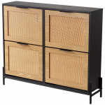 Rotangist jalan&otilde;ukapp 1040x240x880mm must 4 v&auml;ljat&otilde;mmatava sahtliga