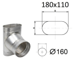 Elliptiline tee laial k&uuml;ljel. AxB/D=180x110/160 mm.