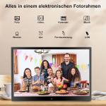Kastiss Digitaalne pildiraam, 15-tolline elektrooniline digitaalne pildiraam, Hd-ekraan, toetab Sd-kaardi pesa, kalender-&auml;ratuskell, seinale kinnitatav (must)