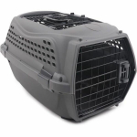 M.PETS ECO GIRO Cat Transport Crate - Plastic Cage - Size M - Gray