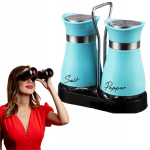 Soolatops ja pipratoos komplekt koos hoidikuga, mattklaas, seladoni v&auml;rvi