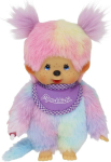 242153 Original Monchhichi t&uuml;druk, pehme m&auml;nguasi koos pudip&otilde;lle ja patsidega, u 20 cm pehme m&auml;nguasi, mis on valmistatud v&auml;rvilisest pl&uuml;&uuml;sist