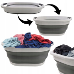 Kontrast kokkupandav pesukorv silikoonist kauss riiete pesu jaoks k&auml;epidemetega 24l