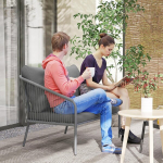 Outsunny aia diivan koos padjadega 2-istmeline rotangist diivan lounge diivan v&auml;ljas r&otilde;du diivan rotangist diivan aia lounge pol&uuml;rattan aiam&ouml;&ouml;bel r&otilde;dum&ouml;&ouml;bel 112 x 72 x 76 cm hall, Pilka