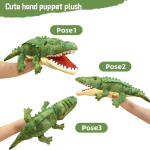 Krokodilli k&auml;piknukk, pehme m&auml;nguasi, simuleeritud loom, krokodilli k&auml;piknukk, valmistatud pl&uuml;&uuml;sist, kawaii armas rollim&auml;ng, interaktiivne varajase hariduse m&auml;nguasi lastele, kingitus lastele