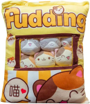 Cute Snack Bags Cushion Plush Toy Pudding Plush Toy, pehme viskamispadi, pl&uuml;&uuml;snukk, kawaii loomade nukud, t&auml;idetud kallistuspadi, kaisukaru, kingitus lastele, 48 x 38 cm