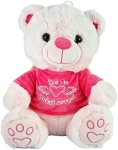 Kaitseingel karu u. 20 cm pl&uuml;&uuml;&scaron;ist istuv tiibadega - Guardian Angel Bear - &otilde;nnek&auml;pp karu ingel - roosa/roosa