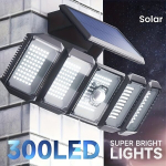 5 P&auml;id Solar 300 LED Valgus V&auml;ljas Liikumisandur Lai Nurk Valgustus Seinalamp.