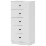 Kummut Sideboard 5 sahtliga kapp puitmaterjalist modernses stiilis 47 x 29 x 95 cm valge, Balta