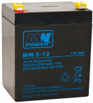 Aku patarei Agm Vrla Mw Power 5ah 12v Mw5 Mw5-12 Alarm Keskus F1
