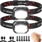 2 pealambi komplekt, &uuml;liereda liikumisanduriga 1500 luumenit 11 režiimi pealamp, usb laetav veekindel kerge led-pealamp, mis sobib suurep&auml;raselt jooksmiseks, matkamiseks, telkimiseks, jalgrattas&otilde;iduks ja kalastamiseks.