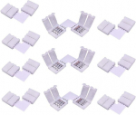 Litaelek 4 kontaktiga L-kujuline Rgb 5050 Led riba pistik Led-teibi t&auml;isnurga nurga&uuml;hendus Flex Tv taustvalgustuse Led-lint Led-n&ouml;&ouml;ri adapter 10 mm laiusele Smd 5050 painduvale Rgb Led-ribale (10 tk)