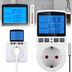 Lcd elektrooniline termostaat vatimeeter taimer pistikupesa 16a 230v 3680w