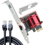 Ubit 2.5 gb pcie v&otilde;rgukaart koos 1 m rj45 ethernet patch-kaabliga - pcie kuni 2.5 gigabitise etherneti v&otilde;rguadapter, toetab windows 11/10/8.1/8/7, win server 2022/2019/2016, linux