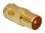 Antenni adapter Rf F/pistik-tv/pistik Hq Gold 75ohm
