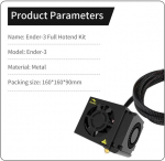 Ender 3 t&auml;ielikult kokkupandud hotend komplekt, t&auml;ielikult kokkupandud ekstruuderi komplekti asendus metallkorpuse ja topeltventilaatoriga Ender 3, Ender 3s, Ender 3 Pro 3d printerile