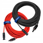 Hilark 1x4mm p&auml;ikese fotogalvaaniliste mc4 pikendusjuhtmete komplekt paneelidele 2x20m