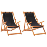 kokkupandavad rannatoolid 2 tk, must, kangas CFE264680