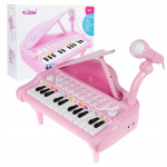 Multimeedia klaver lastele, 24 klahvi, mikrofon, karaoke, m&auml;ngu &otilde;ppimine