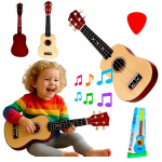 Ukulele lastele komplekt puidust &otilde;ppe kitarr