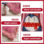 Beebitekk Penguin Blanket, multifilmiloomade tekid, dekoratiivsed tekid diivanitele ja diivanvooditele, hooajaline lastetekk, pehme ja soe voodipesu, tikitud kingitus t&uuml;drukutele ja poistele