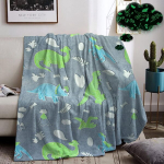 Miqebx Pehme tekk lastele, dinosauruse tekk, pehme tekk, pehme mikrokiust flanelltekk, dinosauruse kingitus poistele (dinosaurus -a, 150 x 200 cm)