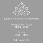 Salongi lahtiolekuaja kleebis 80x80