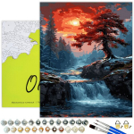 Maalid numbrite j&auml;rgi Raamil Oh Art! Maastik, Vaaher videvikus 40x50 cm