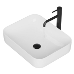 Vannitoa pesemisnurkne ristk&uuml;likukujuline valge keraamiline vannituba 51x40 Granitan Sawo