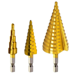 Spiraalsete soontega astmeliste puuride komplekt 3 tk Hss astmeliste puuride komplektid koonuspuur metallpuur metallile, messingile, puidule 4-12 mm / 4-20 mm / 4-32 mm