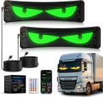 2 led silmade komplekt veoautodele ja autodele, kuradi silmade valgus autodele, paindlik programmeeritav led-ekraan ettev&otilde;tetele, led-kirjavalgusti reklaam personaliseeritud valgusreklaam (2 x 35 x 10 cm)