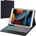 Ipad 9. p&otilde;lvkonna 10.2 klaviatuurikohver &ndash; 3 tsooni, 7 v&auml;rvi taustavalgustusega klaviatuur puuteplaadiga, hispaania Qwerty klaviatuurikohver Ipad 9. p&otilde;lvkonna 2021/8. p&otilde;lvkonna 7.