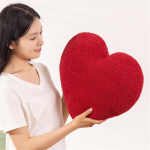 S&uuml;damekujuline padi, kaisupadi, laste s&uuml;damekujuline padi, pehme kohev s&uuml;damekujuline dekoratiivpadi, diivanipadi, pl&uuml;&uuml;spadi, dekoratiivpadi lastetuppa, magamistoa kaunistus (punane, 30 x