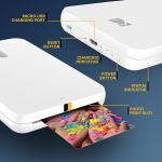 Kodak Step Slim nutitelefoni kohene fotoprinter - kaasaskantav &otilde;huke v&auml;rviline mobiilne fotoprinter - Zinc 2 x 3 tolli kleepuvad fotod - printige Ios-i ja Androidi seadmetes Bluetoothi kaudu l&otilde;busa rakendusega - valge