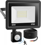 Yamyone 30 W Led prožektor liikumisanduriga v&auml;litingimustes, Pir valgusti 2700 Lm, turvalamp Ip66 veekindel, 6500 K valge p&auml;evavalgus lao, m&auml;nguv&auml;ljaku, tagaaia, aia prožektor (30 W)